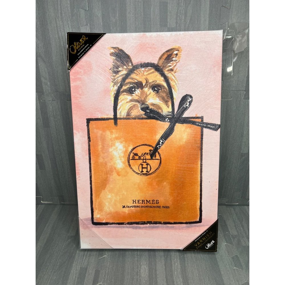 Oliver Gal Hermes Bag Yorky Canvas Art - New, Size 18"x12" - Contemporary Wall A